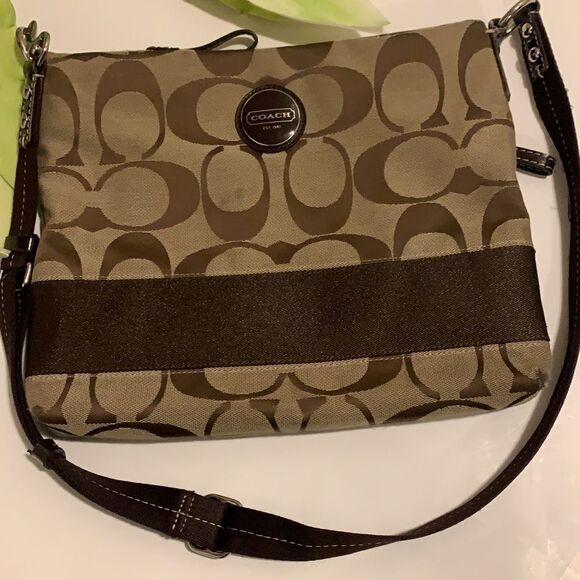 🌟coach Signature Stripe Cross Body File Shoulder Bag🌟 - Picture 3 of 9